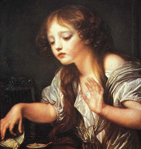 Jean Baptiste Greuze Young Girl Weeping for her Dead Bird Spain oil painting art